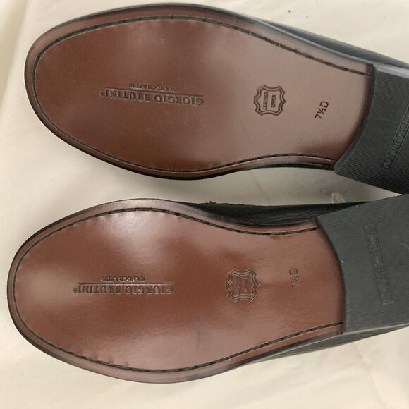 Men\'s Giorgio Brutini NWOT Black Genuine Leather Loafers 7.5D main image 7